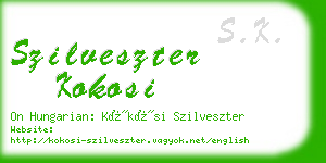 szilveszter kokosi business card